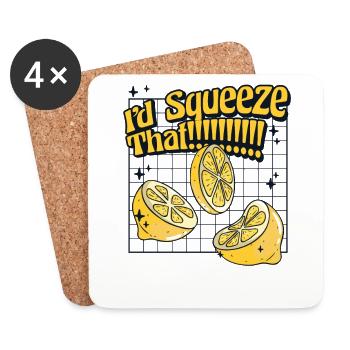 I'd Squeeze That Lemonade Lemonade - Coasters (set of 4) - white - Front