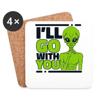 I'll Go With You Ufo Conspiracy Außerirdischer - Untersetzer (4er-Set) - Weiß - Vorne