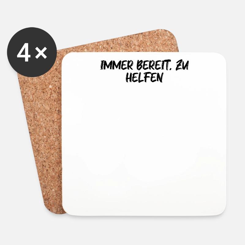 Feuerwehr - Immer bereit, zu helfen - Untersetzer (4er-Set) - Weiß