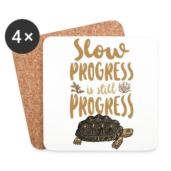 Sea Turtle Tortoise Slow Progress - Untersetzer (4er-Set) - Weiß - Vorne
