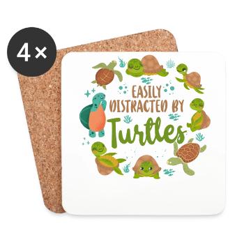 Sea Turtle Tortoise Easily - Untersetzer (4er-Set) - Weiß - Vorne
