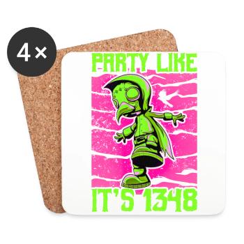 Horror Plague Doctor Film Festival Halloween Zombie - Coasters (set of 4) - white - Front