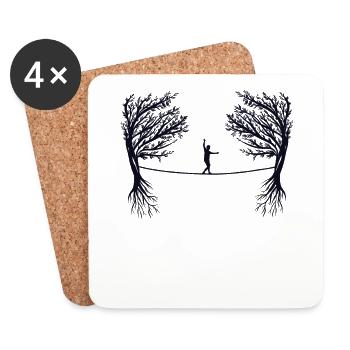 Balancing Indoor Slackers Slackerliner Slackline - Coasters (set of 4) - white - Front