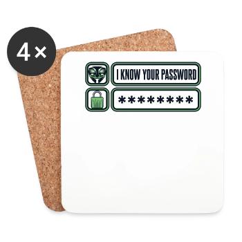 I Know Your Password Phishing Sniffer Grey Hat - Coasters (set of 4) - white - Front