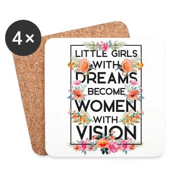Feminist Flower Floral Little - Coasters (set of 4) - white - Front