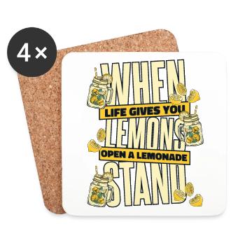 Quand la vie vous donne des citrons Open Stand de limonade - Dessous de verre (lot de 4) - blanc - Devant