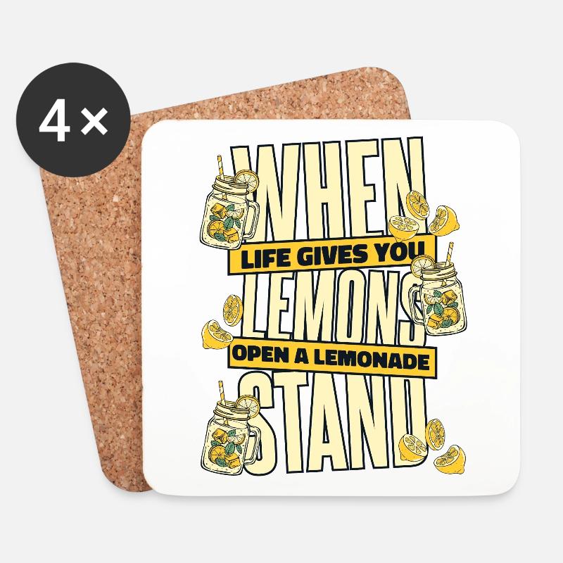 When Life Gives You Lemons Open Lemonade Stand - Untersetzer (4er-Set) - Weiß