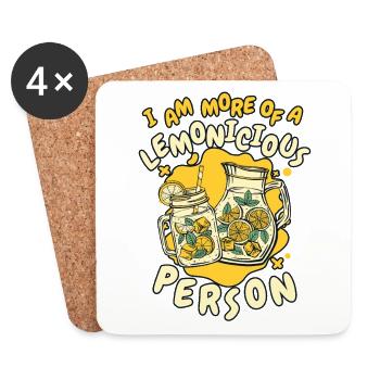 I'm More Of A Lemonicious Person Lemonade - Coasters (set of 4) - white - Front