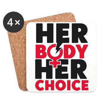 Feminist Her Body Her Choice - Untersetzer (4er-Set) - Weiß - Vorne