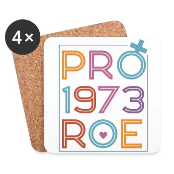 Féministe Pro 1973 Roe - Dessous de verre (lot de 4) - blanc - Devant