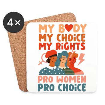 Feminist My Body My Choice My - Untersetzer (4er-Set) - Weiß - Vorne