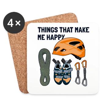 Things That Make Me Happy Alpinklettern Kraxler - Untersetzer (4er-Set) - Weiß - Vorne