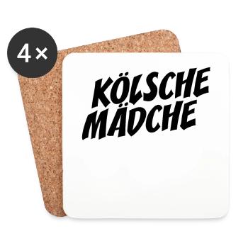 Kölsche Mädche Karneval In Kölle Köln Cologne Girl - Untersetzer (4er-Set) - Weiß - Vorne