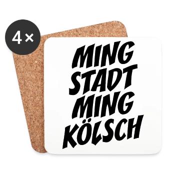 Ming Stadt Ming Kölsch Kölle Kölner Karneval Köln - Untersetzer (4er-Set) - Weiß - Vorne