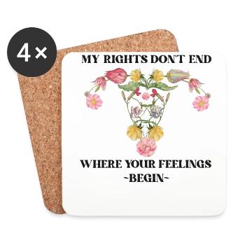 Feminist Flower Floral My Rights - Untersetzer (4er-Set) - Weiß - Vorne