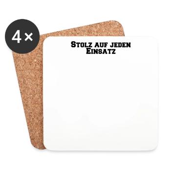 Feuerwehr - Stolz auf jeden Einsatz - Untersetzer (4er-Set) - Weiß - Vorne