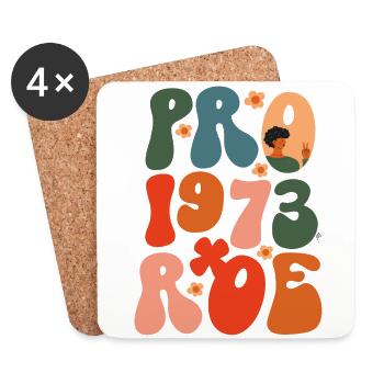 Féministe Pro 1973 Roe - Dessous de verre (lot de 4) - blanc - Devant