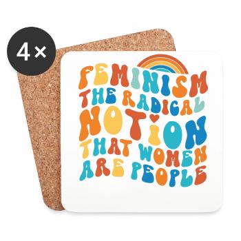 Feminist Feminism The Radical - Coasters (set of 4) - white - Front