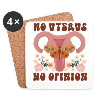 Feminist No Uterus No Opinion - Coasters (set of 4) - white - Front