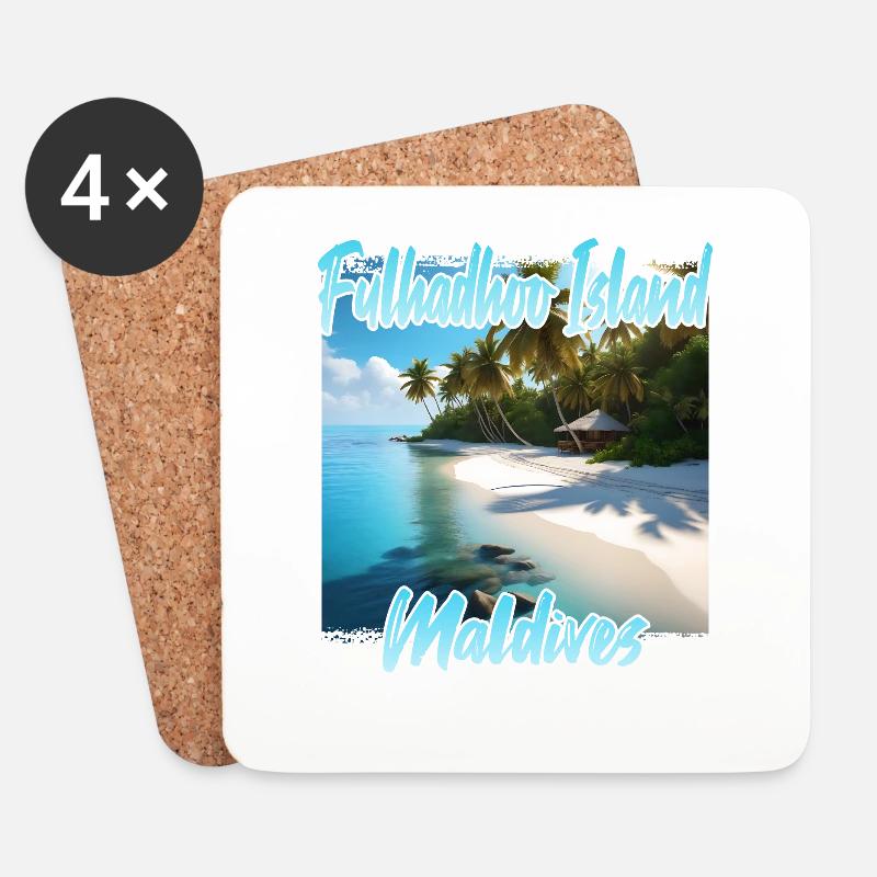 Paradiesliche Malediven Fulhadhoo Island - Untersetzer (4er-Set) - Weiß