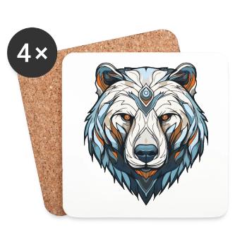 Eisbär Portrait Polar bär - Untersetzer (4er-Set) - Weiß - Vorne