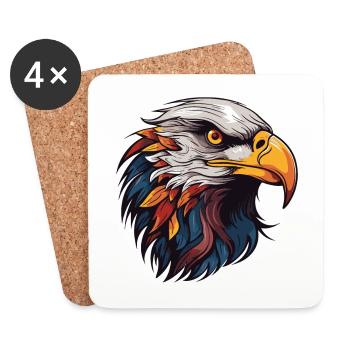 Eagle Portrait - Coasters (set of 4) - white - Front