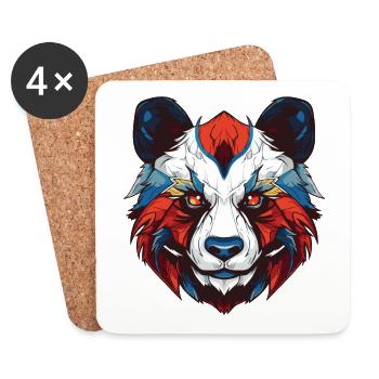 Panda Portrait - Untersetzer (4er-Set) - Weiß - Vorne