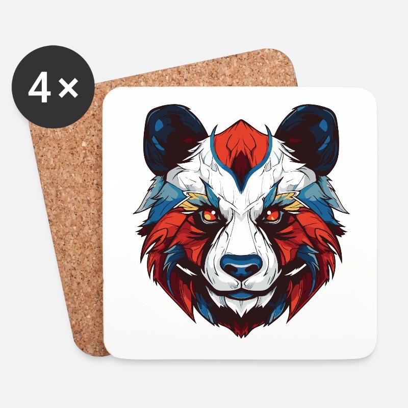 Panda Portrait - Untersetzer (4er-Set) - Weiß