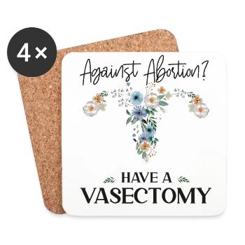 Fleur Féministe Floral Contre - Dessous de verre (lot de 4) - blanc - Devant