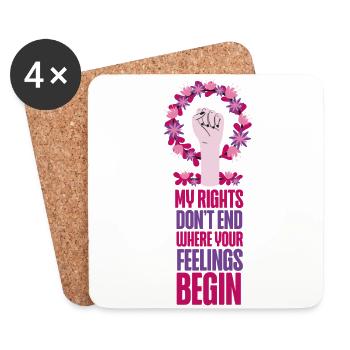Feminist My Rights Don't End Where - Untersetzer (4er-Set) - Weiß - Vorne