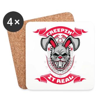 Horror Clown Horror Film Festival + Halloween - Coasters (set of 4) - white - Front
