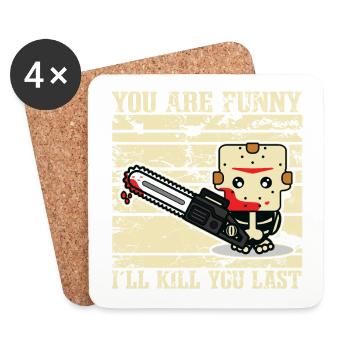 Horror Clown Horror Film Festival + Halloween - Coasters (set of 4) - white - Front