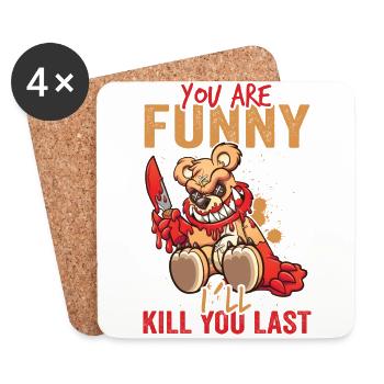 Horror Clown Horror Film Festival + Halloween - Coasters (set of 4) - white - Front