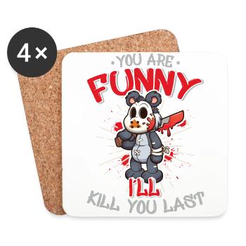 Horror Clown Horror Film Festival + Halloween - Coasters (set of 4) - white - Front