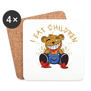 Horror Clown Horror Film Festival + Halloween - Coasters (set of 4) - white - Front