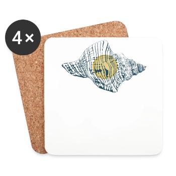 Shell Shelling Bag Bivalvia Hunter Seashell - Coasters (set of 4) - white - Front