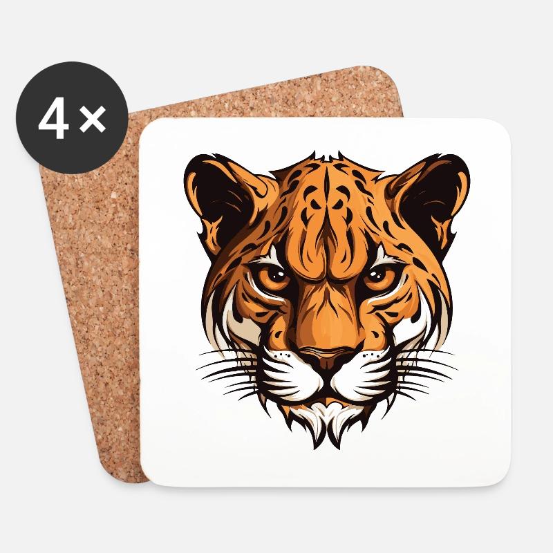 Gepard Portrait - Untersetzer (4er-Set) - Weiß