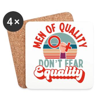 Feminist Retro Men Of Quality - Untersetzer (4er-Set) - Weiß - Vorne