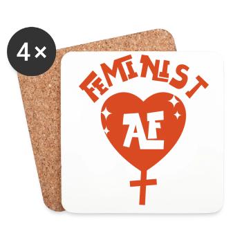 Féministe Féministe Af - Dessous de verre (lot de 4) - blanc - Devant