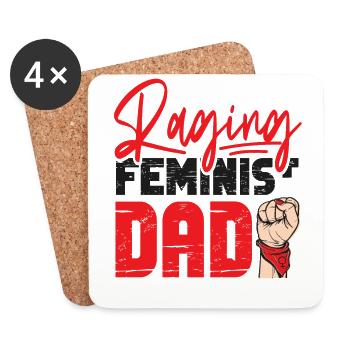 Feminist Raging Feminist Dad - Untersetzer (4er-Set) - Weiß - Vorne