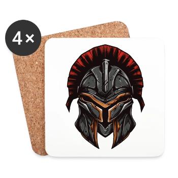 Spartan Warrior Sparta Helmet - Coasters (set of 4) - white - Front