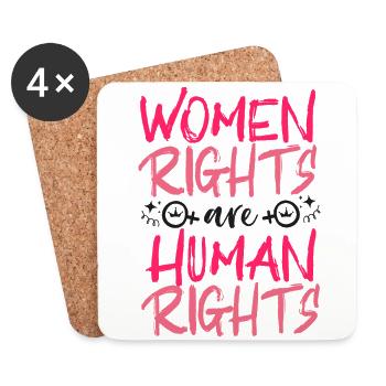 Les droits féministes des femmes sont humains - Dessous de verre (lot de 4) - blanc - Devant