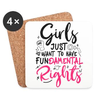 Feminist Girls Just want to Have - Coasters (set of 4) - white - Front