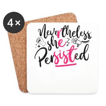 Feminist Nevertheless She - Untersetzer (4er-Set) - Weiß - Vorne