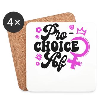 Féministe Pro-Choice Af - Dessous de verre (lot de 4) - blanc - Devant