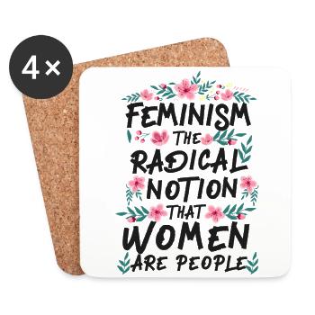 Feminist Feminism The Radical - Coasters (set of 4) - white - Front