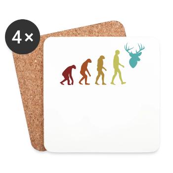 Taxidermie Evolution Präparator Tiere Werkzeuge - Untersetzer (4er-Set) - Weiß - Vorne