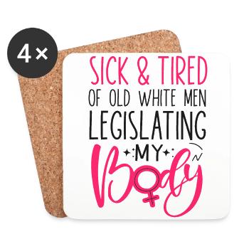 Feminist Sick & Tired Of Old White - Untersetzer (4er-Set) - Weiß - Vorne