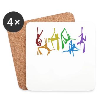 Aerial Silk LGBT Regenbogen Gymnastik Aerial Yoga - Untersetzer (4er-Set) - Weiß - Vorne