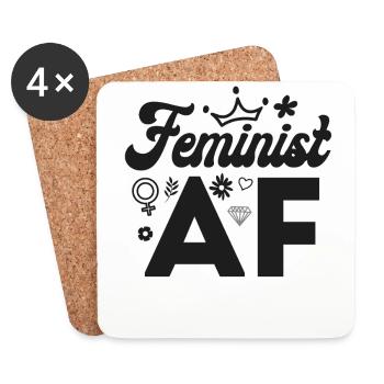 Féministe Féministe Af - Dessous de verre (lot de 4) - blanc - Devant
